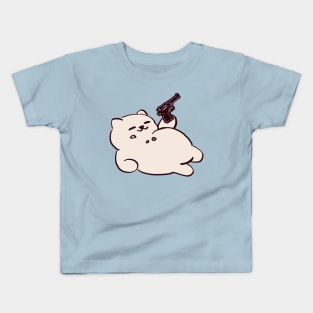 kitty collector tubbs the cat but it has a gun Kids T-Shirt